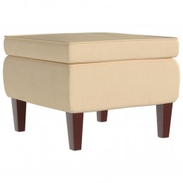 Acquista Poggiapiedi con Gambe in Legno Crema in Velluto con riferimento GHV-329466 della ditta GARDENHOME