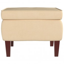 Acquista Poggiapiedi con Gambe in Legno Crema in Velluto con riferimento GHV-329466 della ditta GARDENHOME