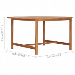Acquista Tavolo da Giardino 150x150x75 cm in Legno Massello di Teak con riferimento GHV-49009 della ditta GARDENHOME