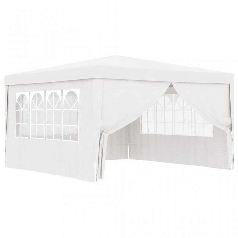 Acquista Gazebo Professionale con Pareti 4x4 m Bianco 90 g/m² con riferimento GHV-48525 della ditta GARDENHOME