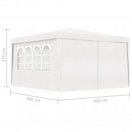 Acquista Gazebo Professionale con Pareti 4x4 m Bianco 90 g/m² con riferimento GHV-48525 della ditta GARDENHOME
