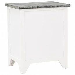 Acquista Comodino Grigio e Bianco 38x28x45 cm in Legno di Paulownia con riferimento GHV-284047 della ditta GARDENHOME