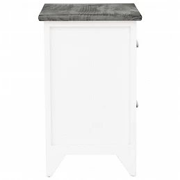 Acquista Comodino Grigio e Bianco 38x28x45 cm in Legno di Paulownia con riferimento GHV-284047 della ditta GARDENHOME