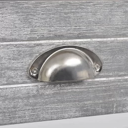 Acquista Comodino Grigio e Bianco 38x28x45 cm in Legno di Paulownia con riferimento GHV-284047 della ditta GARDENHOME