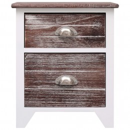 Acquista Comodino Marrone e Bianco 38x28x45 cm in Legno di Paulownia con riferimento GHV-284048 della ditta GARDENHOME