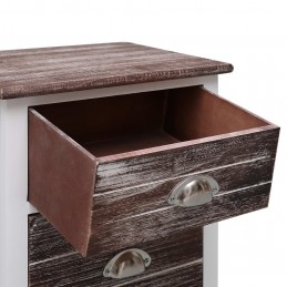 Acquista Comodino Marrone e Bianco 38x28x45 cm in Legno di Paulownia con riferimento GHV-284048 della ditta GARDENHOME