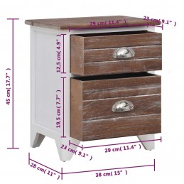 Acquista Comodino Marrone e Bianco 38x28x45 cm in Legno di Paulownia con riferimento GHV-284048 della ditta GARDENHOME