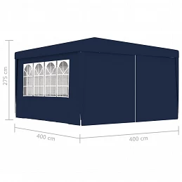 Acquista Gazebo Professionale con Pareti 4x4 m Blu 90 g/m² con riferimento GHV-48526 della ditta GARDENHOME
