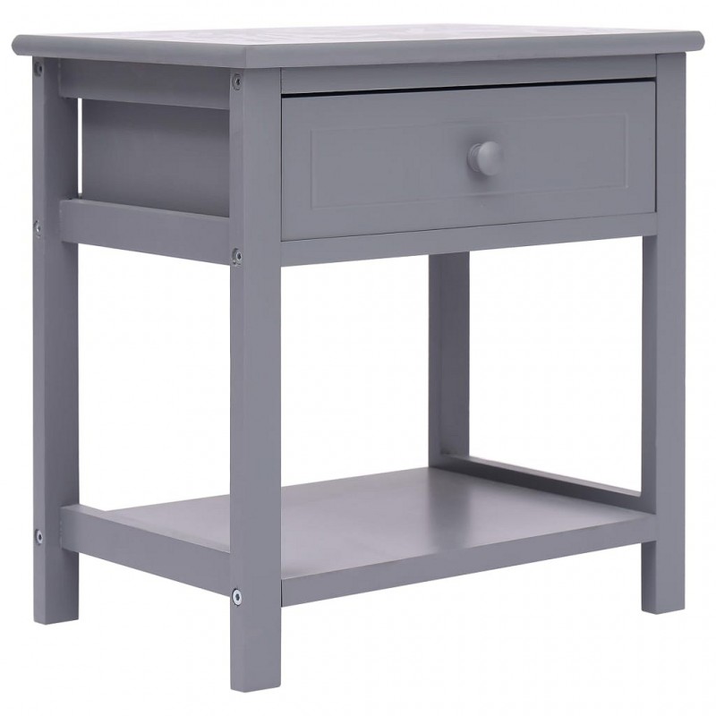 Acquista Comodino Grigio 40x29x42 cm in Legno di Paulonia con riferimento GHV-284050 della ditta GARDENHOME