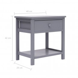 Acquista Comodino Grigio 40x29x42 cm in Legno di Paulonia con riferimento GHV-284050 della ditta GARDENHOME