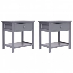 Comodini 2pz Grigi 40x29x42...