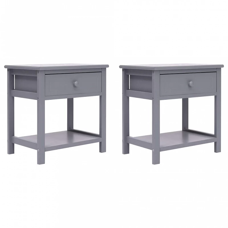 Acquista Comodini 2pz Grigi 40x29x42 cm in Legno di Paulonia con riferimento GHV-284051 della ditta GARDENHOME