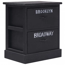 Acquista Comodino Nero 38x28x45 cm in Legno di Paulonia con riferimento GHV-284058 della ditta GARDENHOME