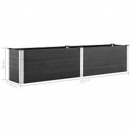 Acquista Letto Rialzato da Giardino 250x50x54 cm in WPC Grigio con riferimento GHV-49057 della ditta GARDENHOME
