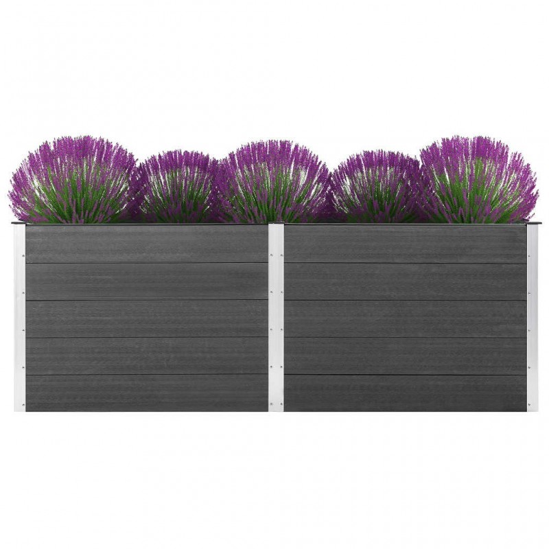 Acquista Letto Rialzato da Giardino 250x50x91 cm in WPC Grigio con riferimento GHV-49058 della ditta GARDENHOME