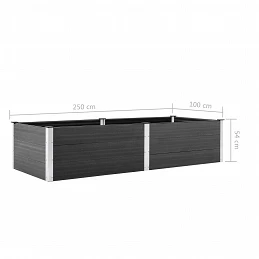 Acquista Letto Rialzato da Giardino 250x100x54 cm in WPC Grigio con riferimento GHV-49059 della ditta GARDENHOME
