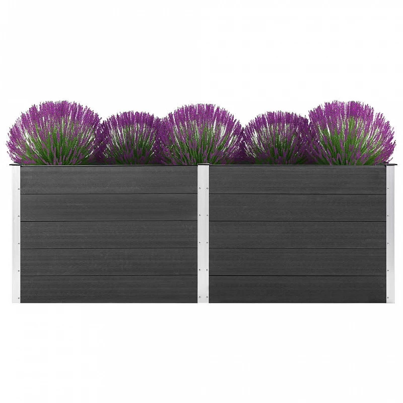 Acquista Letto Rialzato da Giardino 250x100x91 cm in WPC Grigio con riferimento GHV-49060 della ditta GARDENHOME