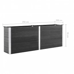 Acquista Letto Rialzato da Giardino 250x100x91 cm in WPC Grigio con riferimento GHV-49060 della ditta GARDENHOME