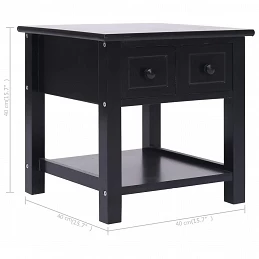 Acquista Tavolino Laterale Nero 40x40x40 cm in Legno di Paulownia con riferimento GHV-284071 della ditta GARDENHOME