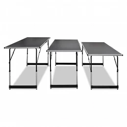 Acquista Tavolo da Lavoro Set 3 pz Pieghevole Altezza Regolabile con riferimento GHV-140641 della ditta GARDENHOME