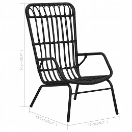 Acquista Sedia da Giardino in Polyrattan Nera con riferimento GHV-48581 della ditta GARDENHOME