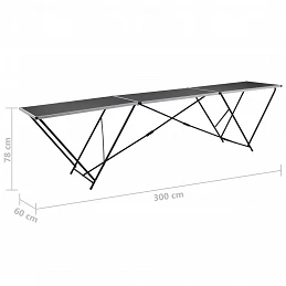 Acquista Tavolo Pieghevole per Carta da Parati MDF Alluminio 300x60x78cm con riferimento GHV-140718 della ditta GARDENHOME