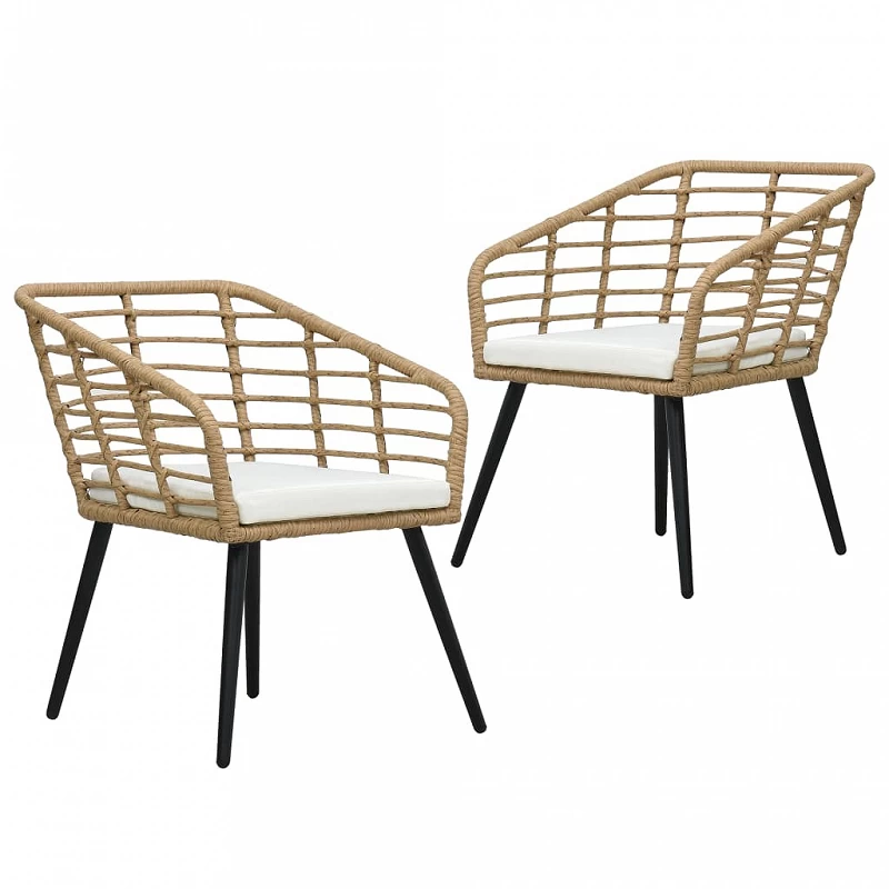 Acquista Sedie da Giardino 2 pz con Cuscini in Polyrattan Rovere con riferimento GHV-48576 della ditta GARDENHOME