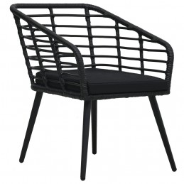 Acquista Sedie da Giardino con Cuscini 2 pz in Polyrattan Nere con riferimento GHV-48578 della ditta GARDENHOME