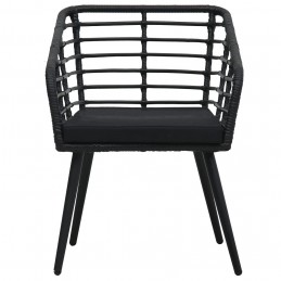 Acquista Sedie da Giardino con Cuscini 2 pz in Polyrattan Nere con riferimento GHV-48578 della ditta GARDENHOME