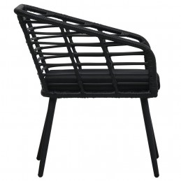 Acquista Sedie da Giardino con Cuscini 2 pz in Polyrattan Nere con riferimento GHV-48578 della ditta GARDENHOME