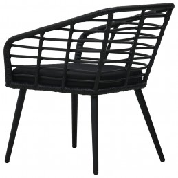 Acquista Sedie da Giardino con Cuscini 2 pz in Polyrattan Nere con riferimento GHV-48578 della ditta GARDENHOME