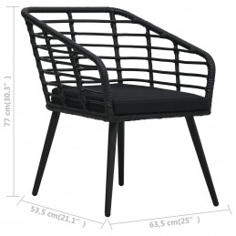Acquista Sedie da Giardino con Cuscini 2 pz in Polyrattan Nere con riferimento GHV-48578 della ditta GARDENHOME