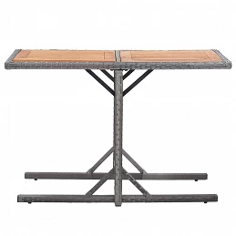 Acquista Tavolo da Giardino Antracite in Polyrattan e Massello di Acacia con riferimento GHV-46457 della ditta GARDENHOME