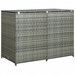 Acquista Copribidone Rifiuti Doppio in Polyrattan Antracite 148x77x111cm con riferimento GHV-46463 della ditta GARDENHOME
