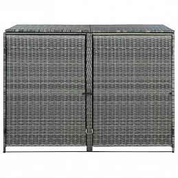 Acquista Copribidone Rifiuti Doppio in Polyrattan Antracite 148x77x111cm con riferimento GHV-46463 della ditta GARDENHOME