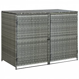 Acquista Copribidone Rifiuti Doppio in Polyrattan Antracite 148x77x111cm con riferimento GHV-46463 della ditta GARDENHOME