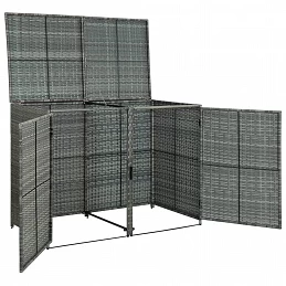 Acquista Copribidone Rifiuti Doppio in Polyrattan Antracite 148x77x111cm con riferimento GHV-46463 della ditta GARDENHOME