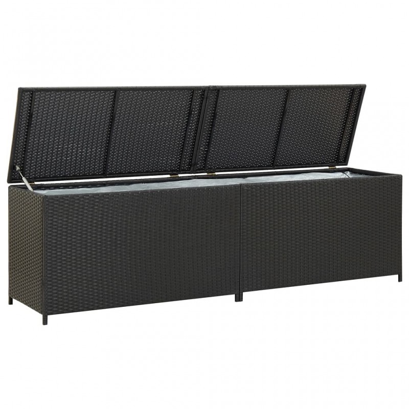 Acquista Baule da Giardino in Polyrattan 200x50x60 cm Nero con riferimento GHV-46474 della ditta GARDENHOME