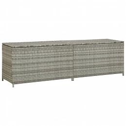 Acquista Baule da Giardino in Polyrattan 200x50x60 cm Grigio con riferimento GHV-46476 della ditta GARDENHOME
