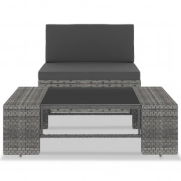 Acquista Set Divani da Giardino 2 pz in Polyrattan Grigio con riferimento GHV-49522 della ditta GARDENHOME