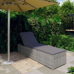 Acquista Lettino Prendisole con Cuscino in Polyrattan Grigio con riferimento GHV-46220 della ditta GARDENHOME