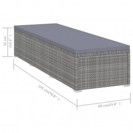 Acquista Lettino Prendisole con Cuscino in Polyrattan Grigio con riferimento GHV-46220 della ditta GARDENHOME