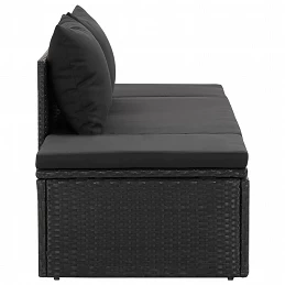 Acquista Lettino Prendisole con Cuscini in Polyrattan Nero con riferimento GHV-46224 della ditta GARDENHOME