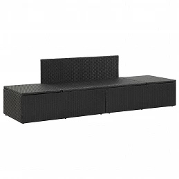 Acquista Lettino Prendisole con Cuscini in Polyrattan Nero con riferimento GHV-46224 della ditta GARDENHOME