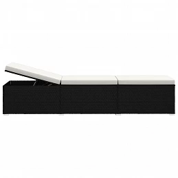 Acquista Lettino Prendisole Cuscino e Tavolino Polyrattan Bianco Crema con riferimento GHV-46225 della ditta GARDENHOME