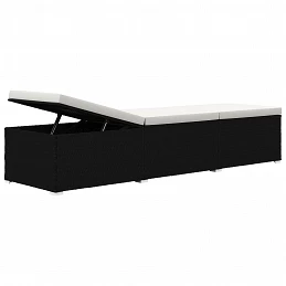 Acquista Lettino Prendisole Cuscino e Tavolino Polyrattan Bianco Crema con riferimento GHV-46225 della ditta GARDENHOME
