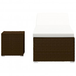 Acquista Lettino Prendisole con Cuscino e Tavolino in Polyrattan Marrone con riferimento GHV-46226 della ditta GARDENHOME