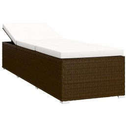 Acquista Lettino Prendisole con Cuscino e Tavolino in Polyrattan Marrone con riferimento GHV-46226 della ditta GARDENHOME