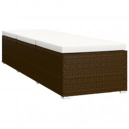 Acquista Lettino Prendisole con Cuscino e Tavolino in Polyrattan Marrone con riferimento GHV-46226 della ditta GARDENHOME
