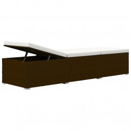 Acquista Lettino Prendisole con Cuscino e Tavolino in Polyrattan Marrone con riferimento GHV-46226 della ditta GARDENHOME